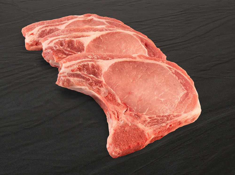Schweinekottelete geschnitten