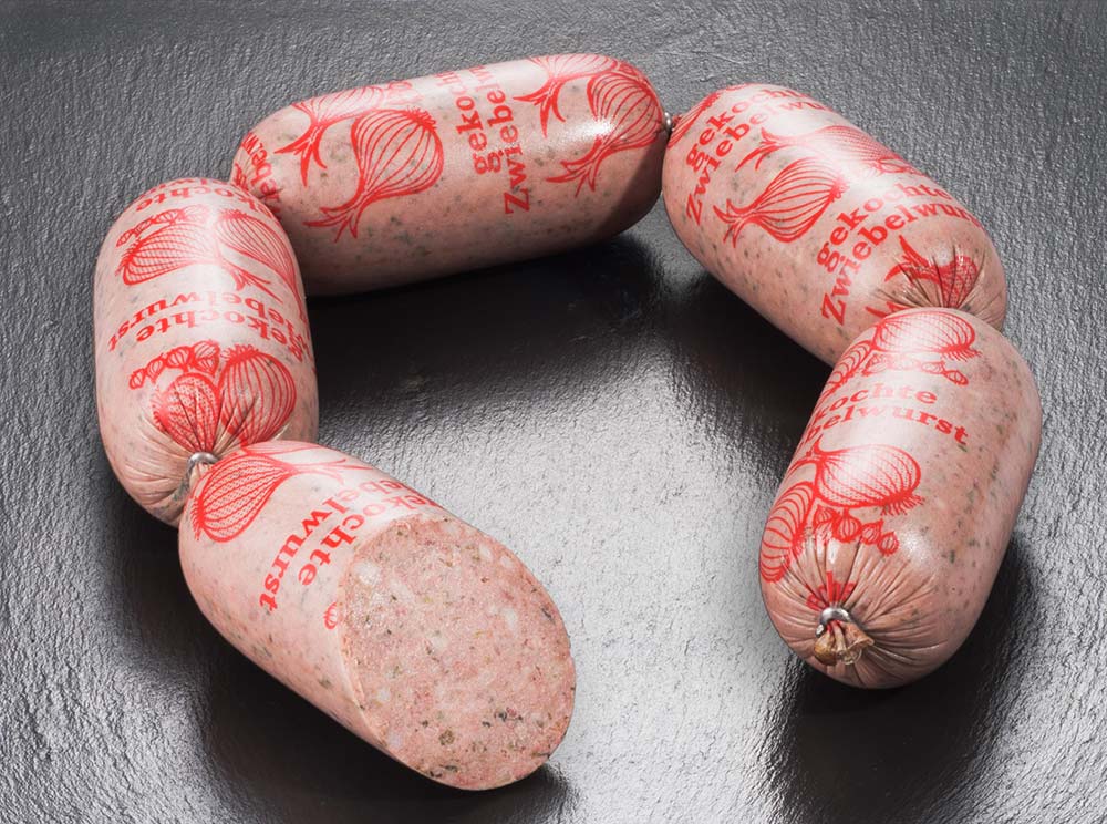 Zwiebelleberwurst gekocht
