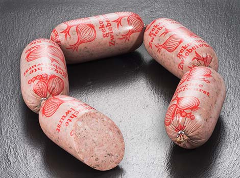 Zwiebelleberwurst gekocht