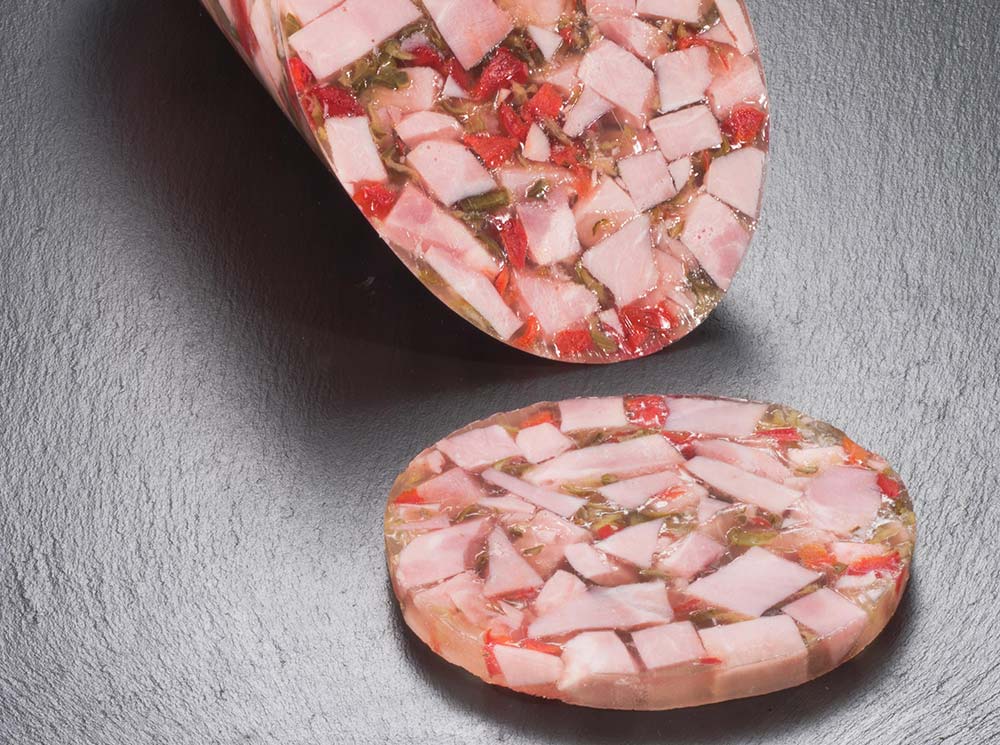 Schinkensülze mit Gurke Paprika