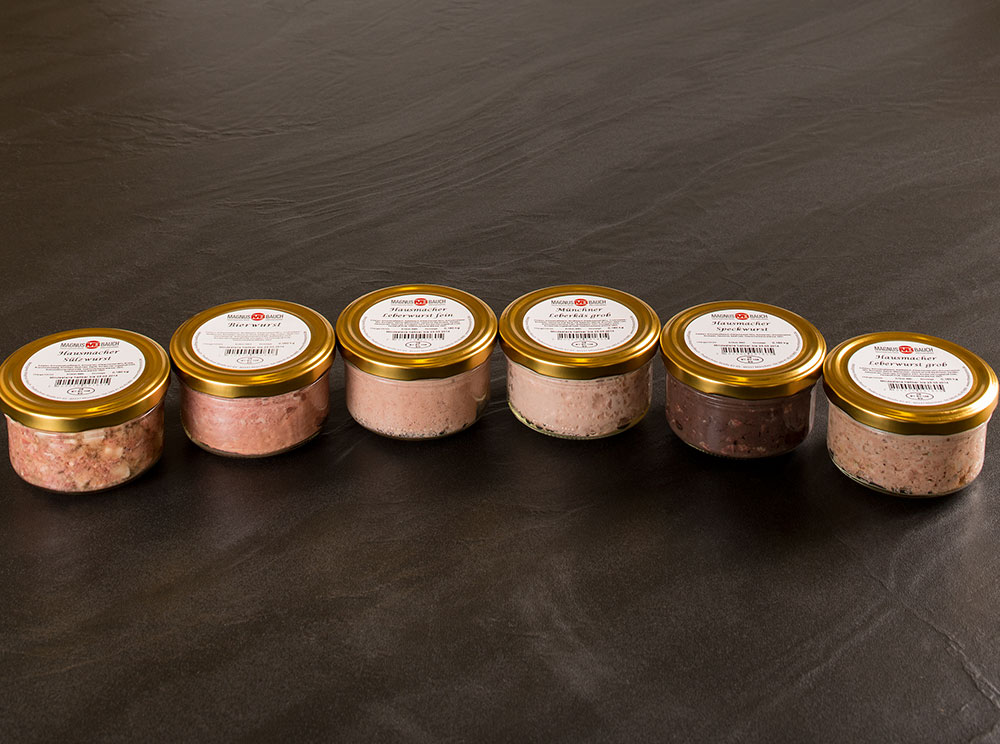 Hausmacher Gläser 6 Sorten á 160 g
